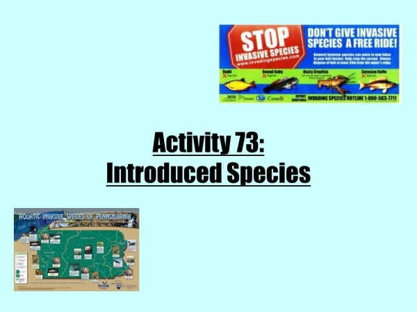 Activity 73: Introduced Species