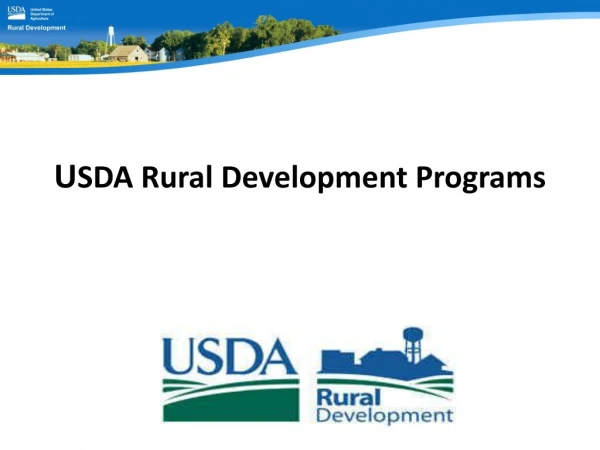 U SDA Rural Development Programs