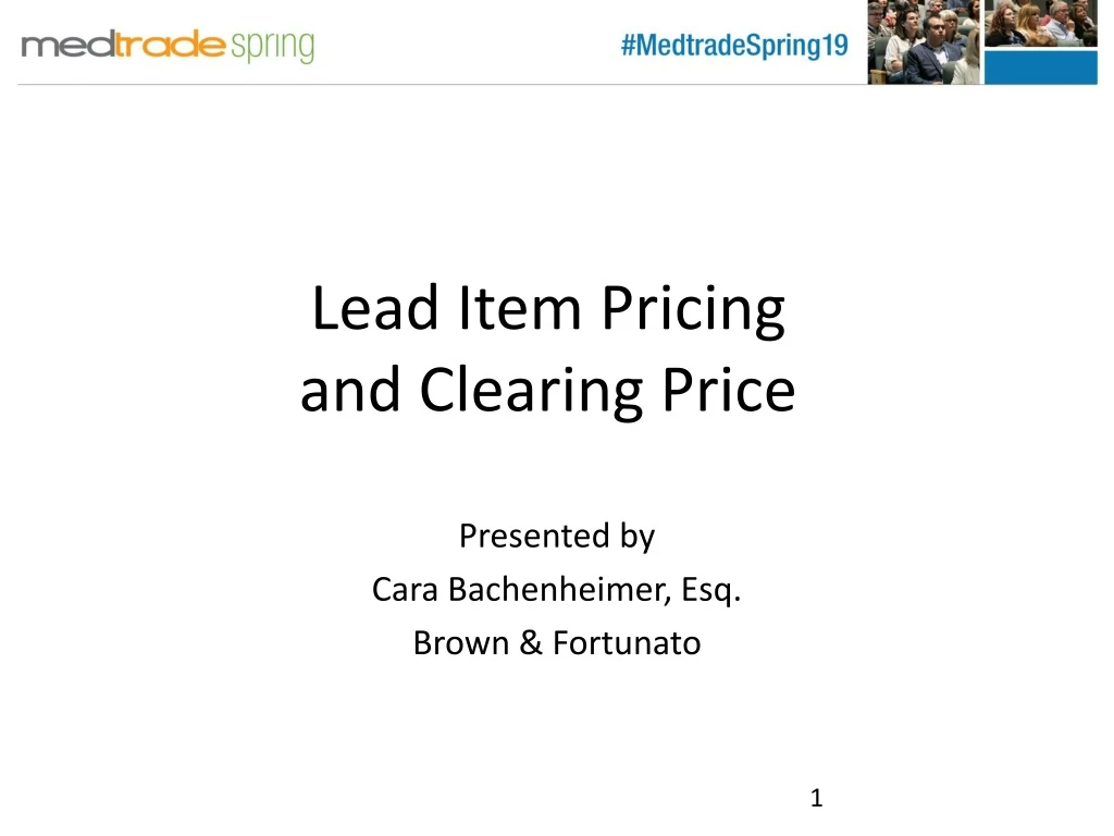 lead item pricing and clearing price
