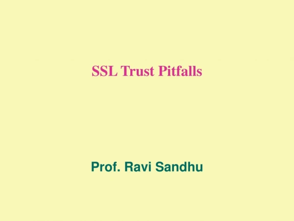 SSL Trust Pitfalls