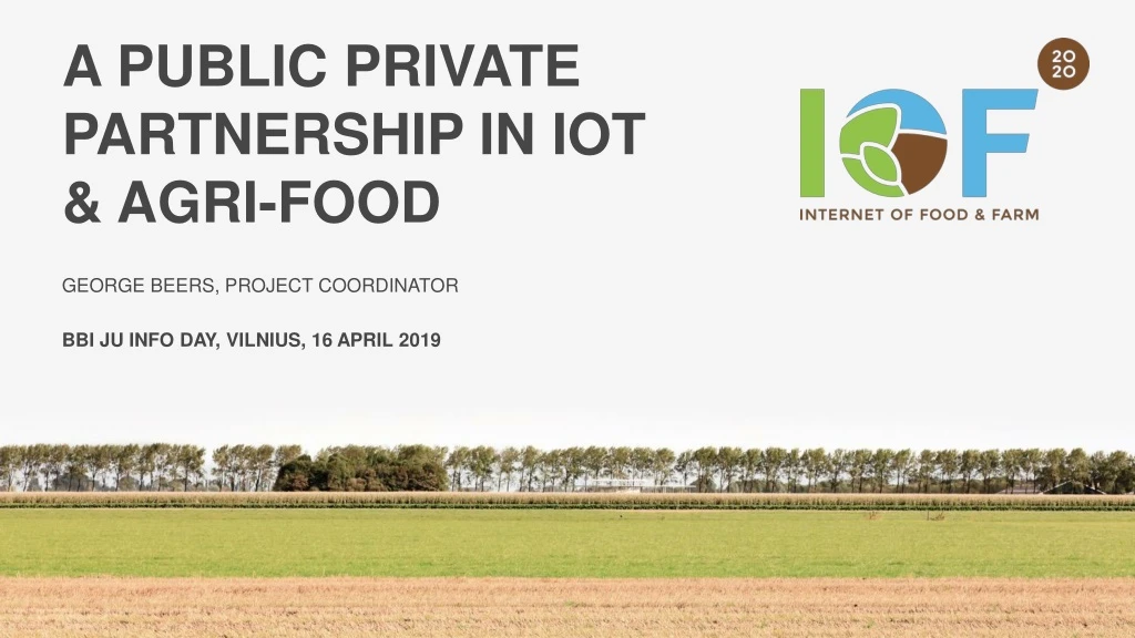 a public private partnership in iot agri food