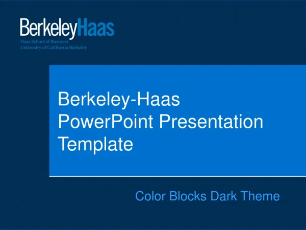 Berkeley-Haas PowerPoint Presentation Template