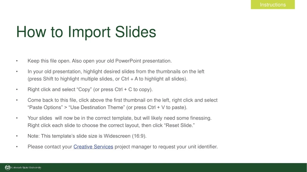 how to import slides