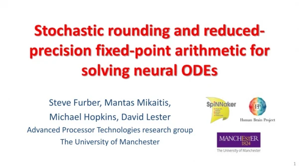 Stochastic rounding and reduced-precision fixed-point arithmetic for solving neural ODEs