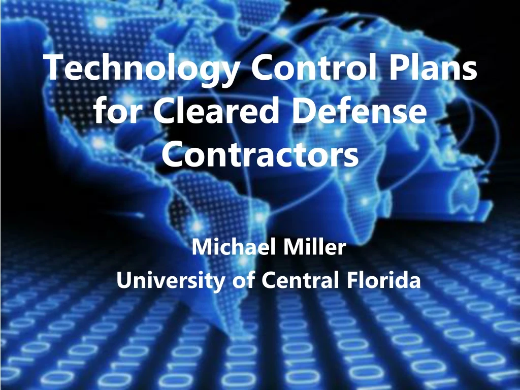technology control plans for cleared defense