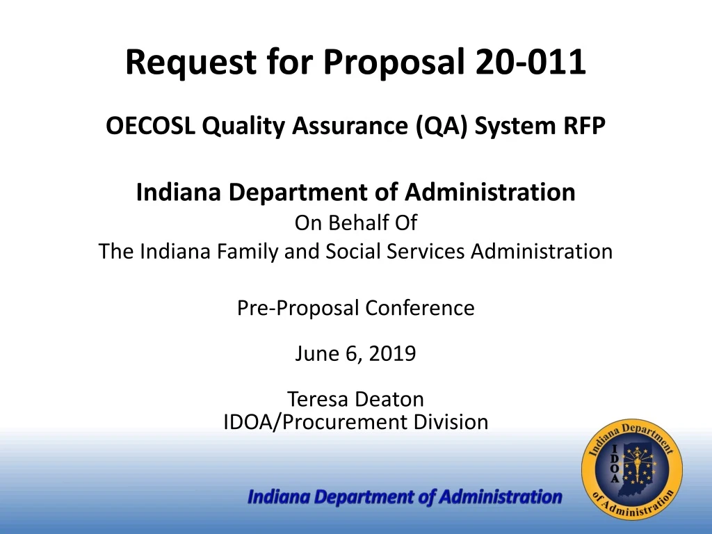 request for proposal 20 011 oecosl quality
