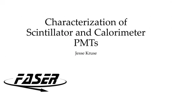 Characterization of Scintillator and Calorimeter PMTs