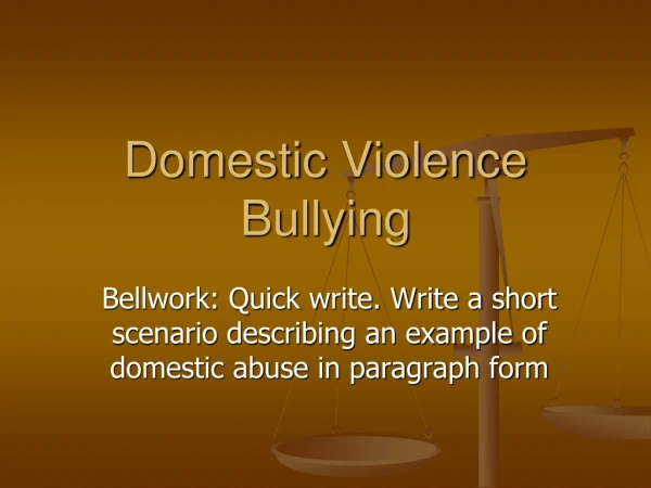 Domestic Violence Bullying