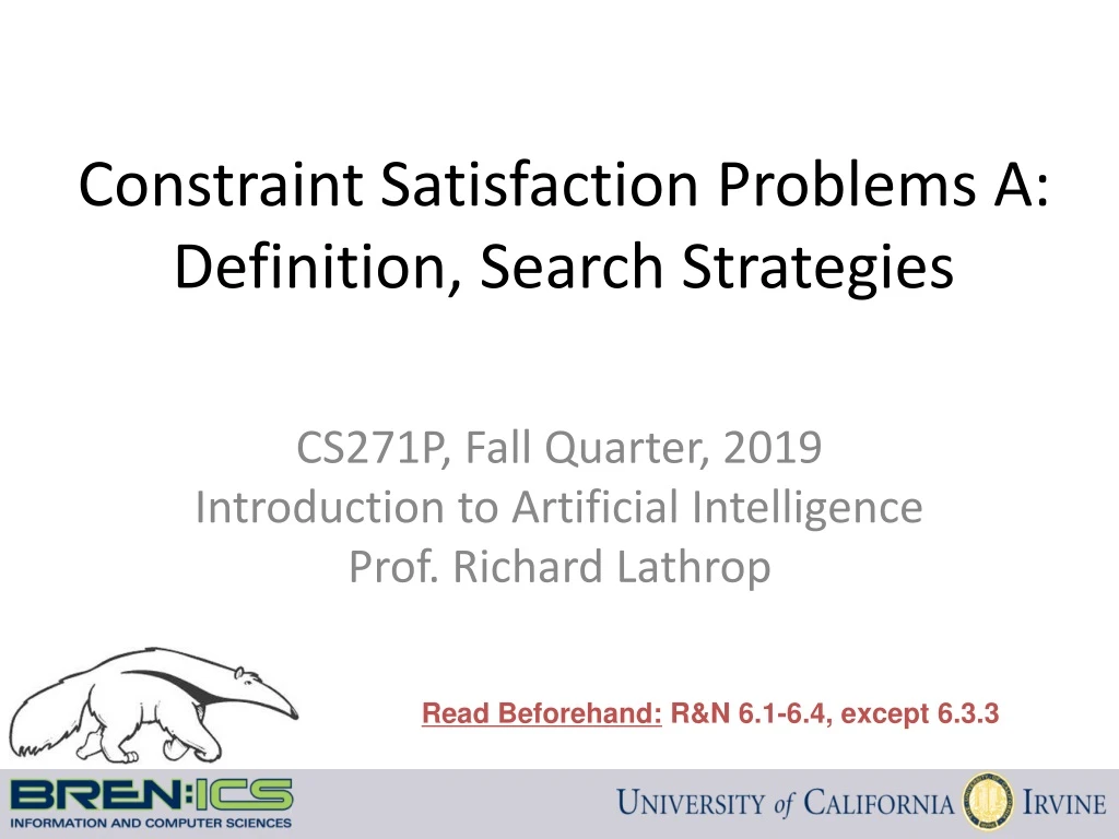 constraint satisfaction problems a definition search strategies