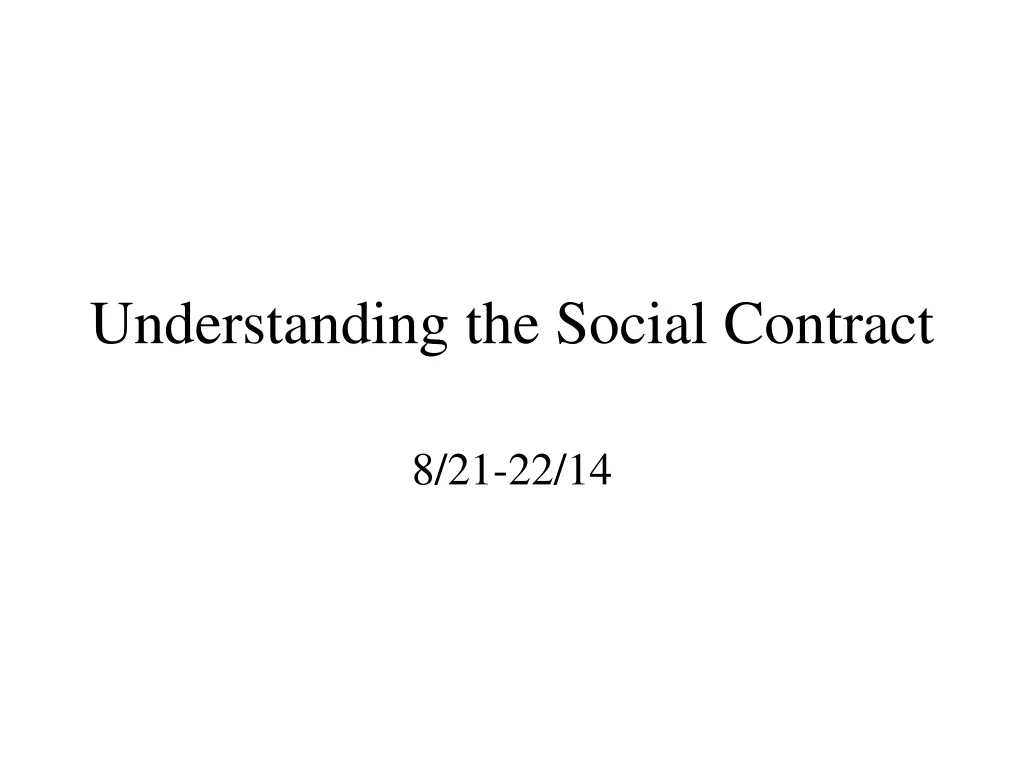 understanding the social contract