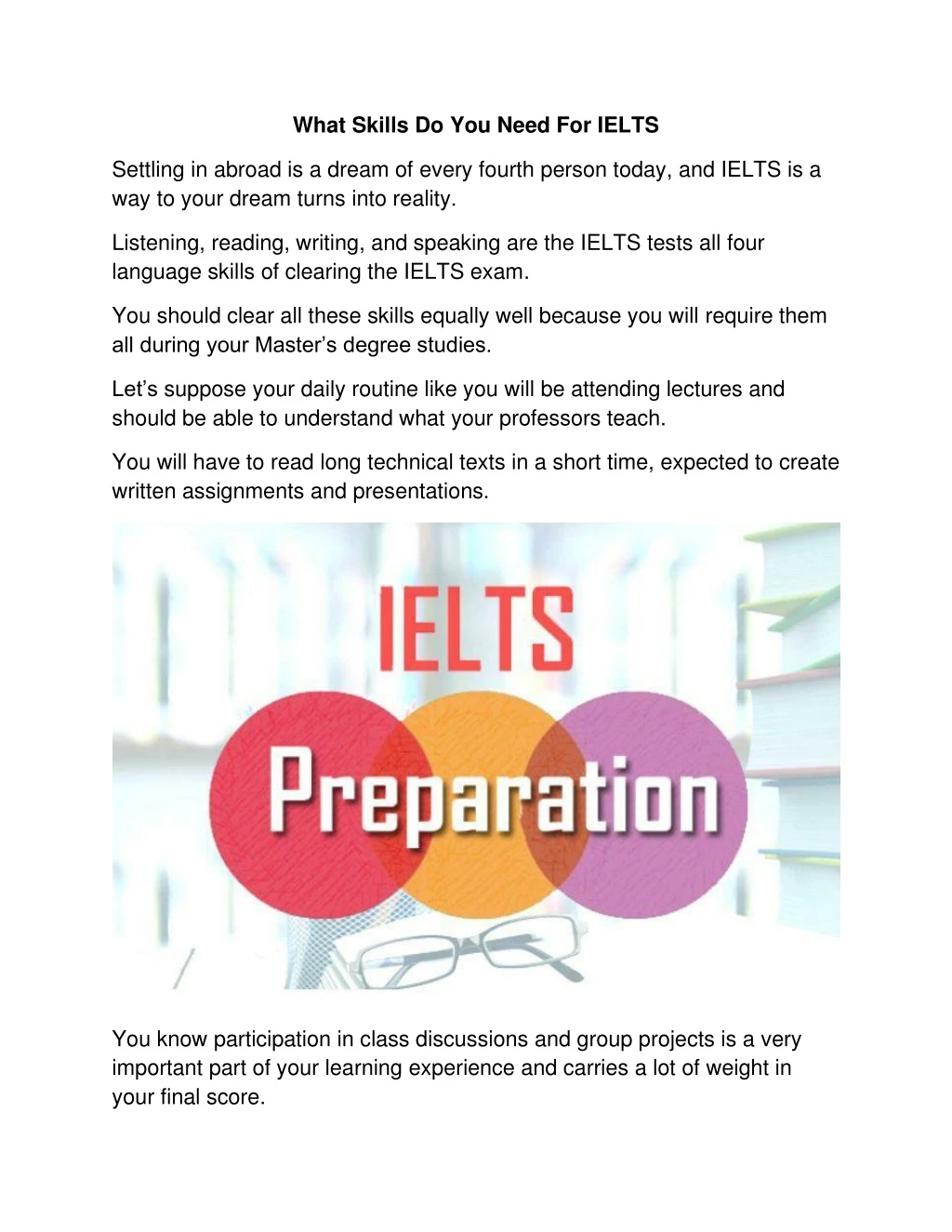 what skills do you need for ielts