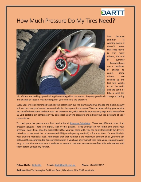 How Much Pressure Do My Tires Need?