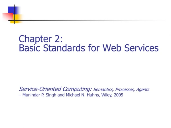 Chapter 2: Basic Standards for Web Services