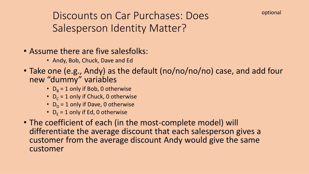 discounts on car purchases does salesperson identity matter