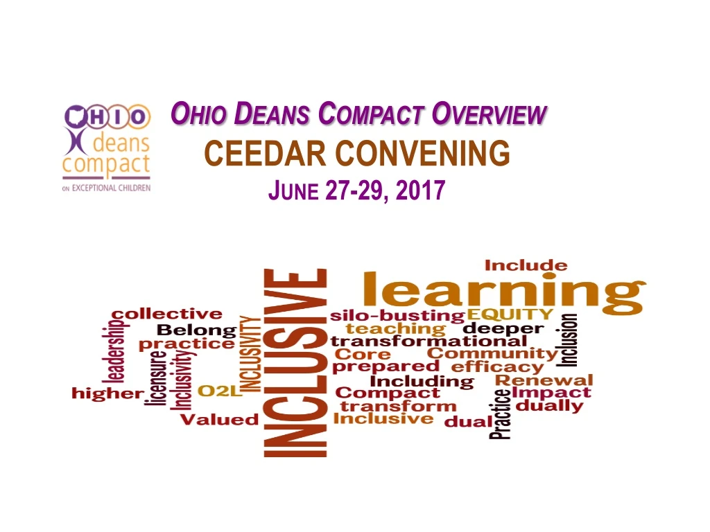 ohio deans compact overview ceedar convening june 27 29 2017