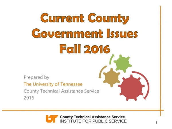Prepared by The University of Tennessee County Technical Assistance Service 2016
