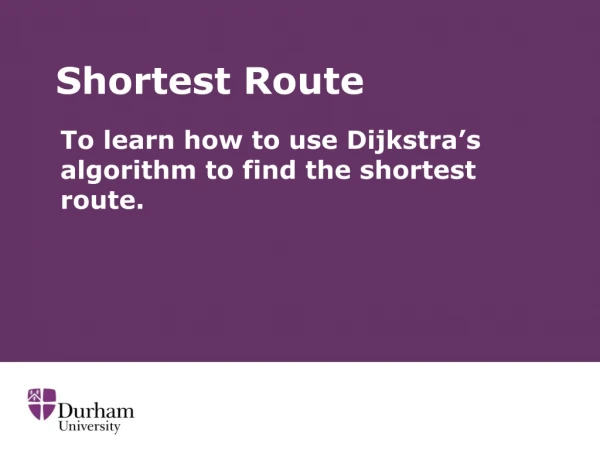 Shortest Route