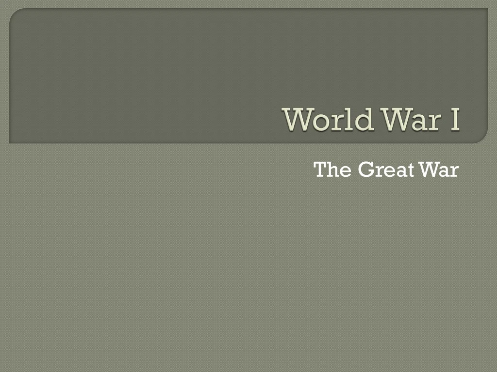 world war i