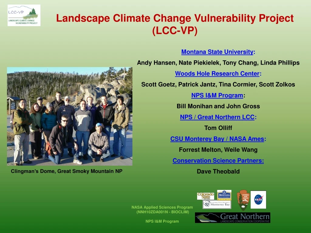 landscape climate change vulnerability project