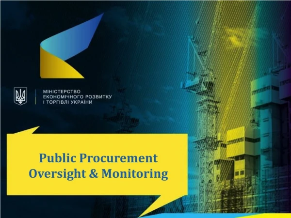Public Procurement Oversight &amp; Monitoring