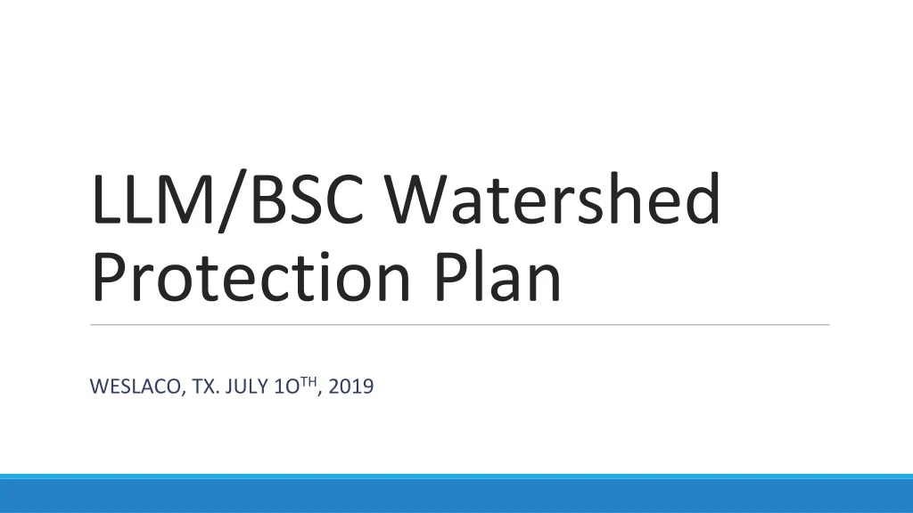 llm bsc watershed protection plan