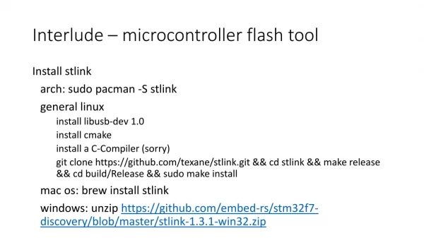 Interlude – microcontroller flash tool