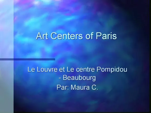 Art Centers of Paris