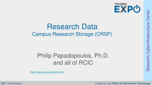 Research Data Campus Research Storage (CRSP)