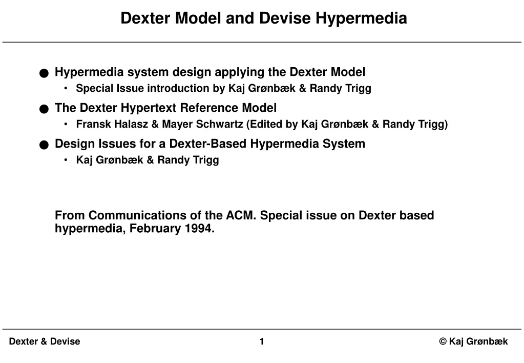 dexter model and devise hypermedia