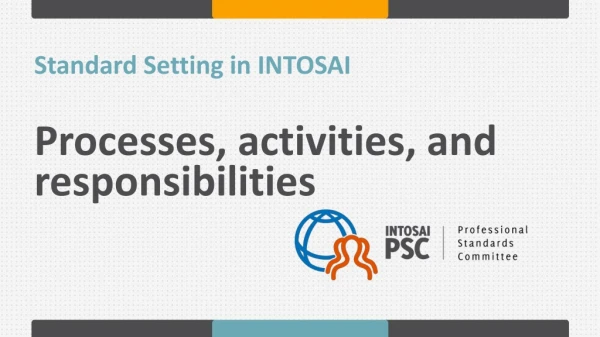 Standard Setting in INTOSAI Processes , activities, and responsibilities
