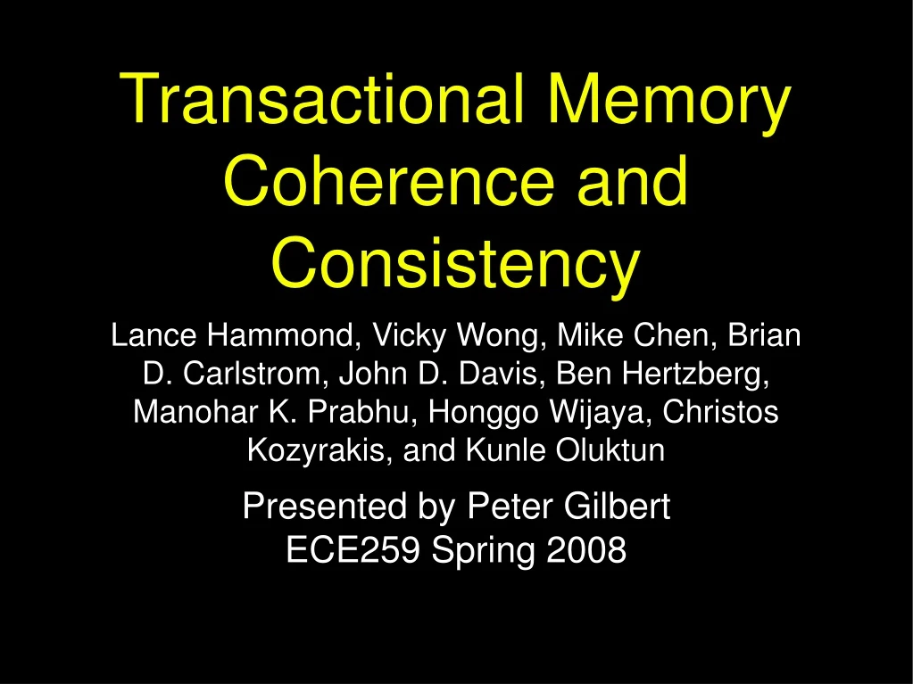 transactional memory coherence and consistency