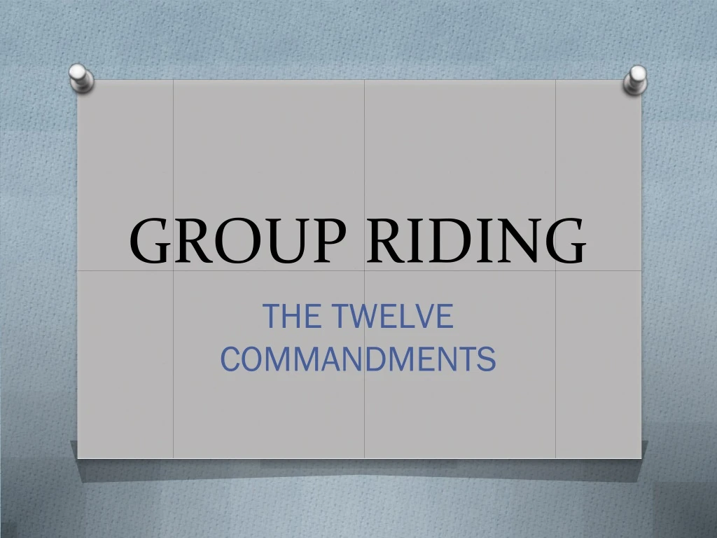 group riding