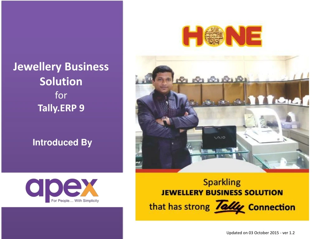 jewellery business solution for tally erp 9