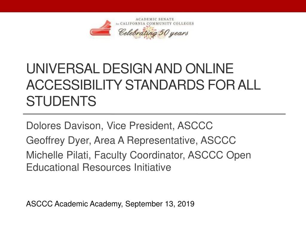 universal design and online accessibility standards for all students