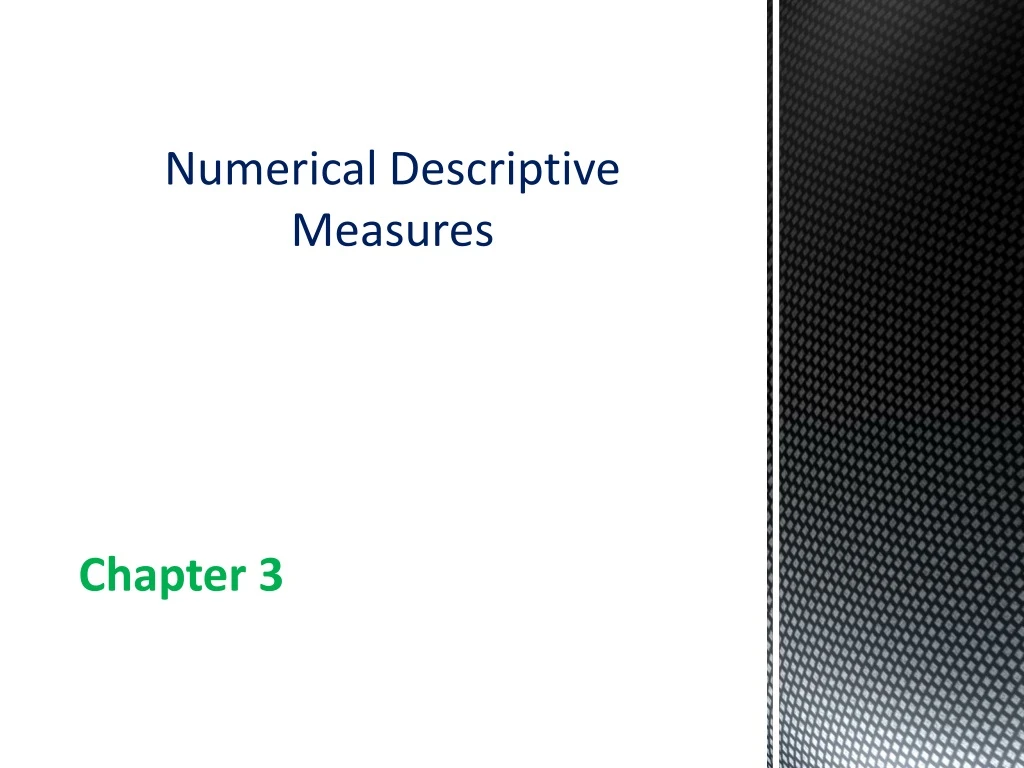 numerical descriptive measures