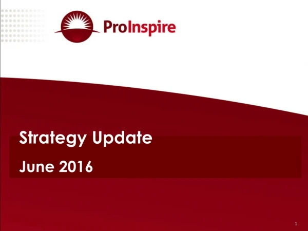 Strategy Update June 2016
