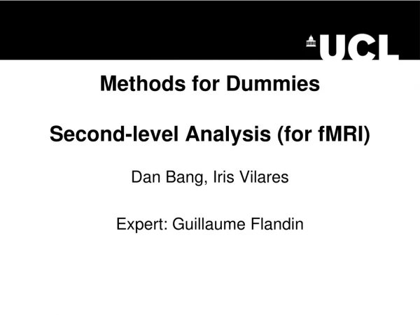 Methods for Dummies Second-level Analysis (for fMRI)