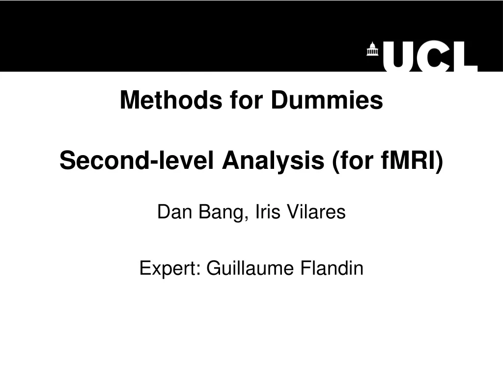 methods for dummies second level analysis for fmri