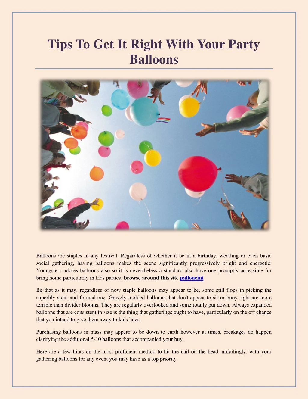 tips to get it right with your party balloons