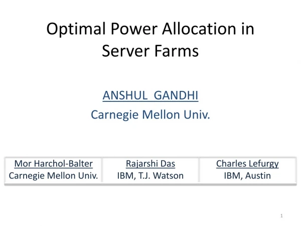 Optimal Power Allocation in Server Farms