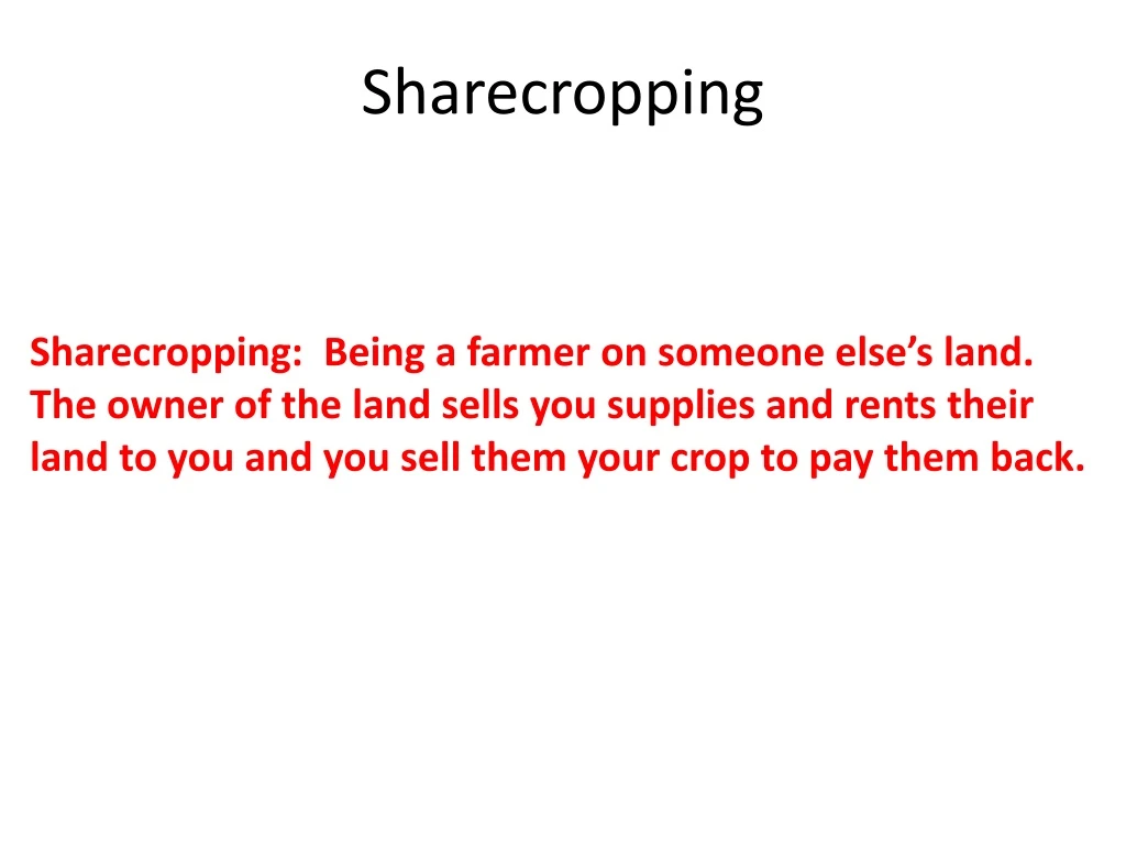 sharecropping