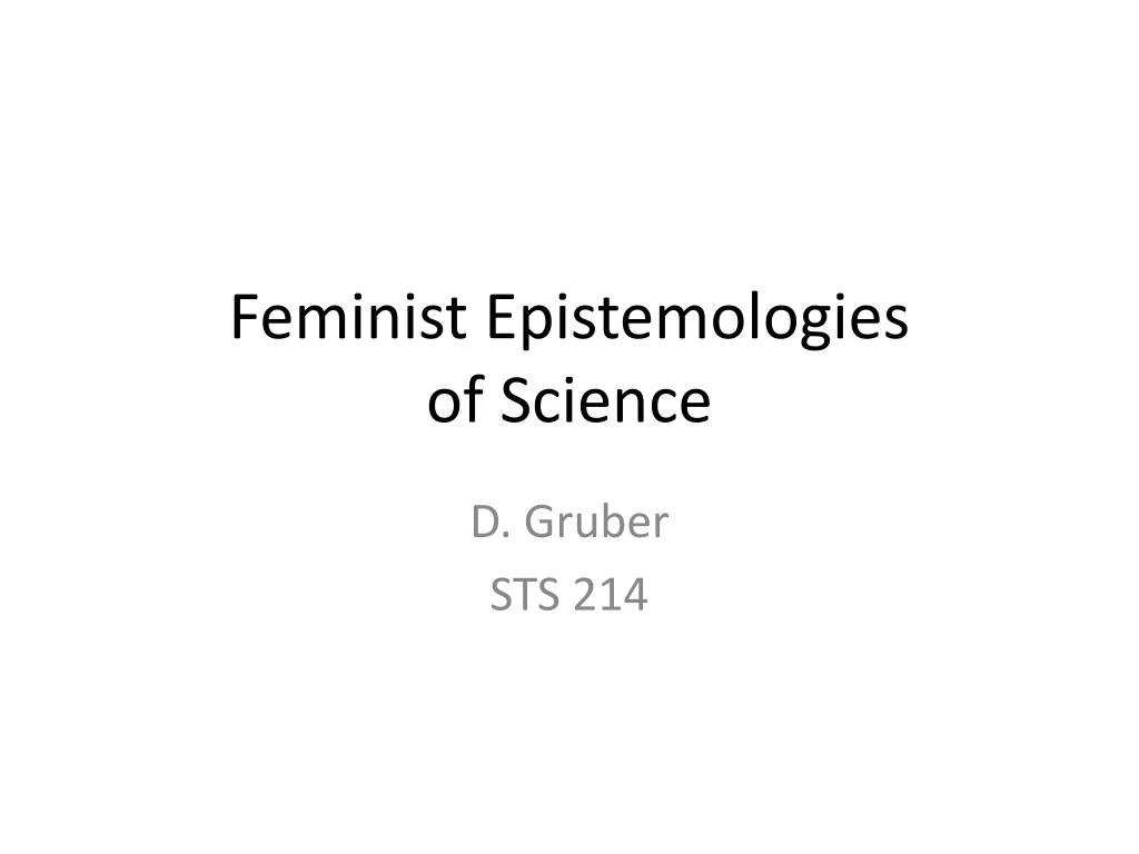 feminist epistemologies of science