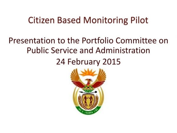 Citizen Based Monitoring Pilot