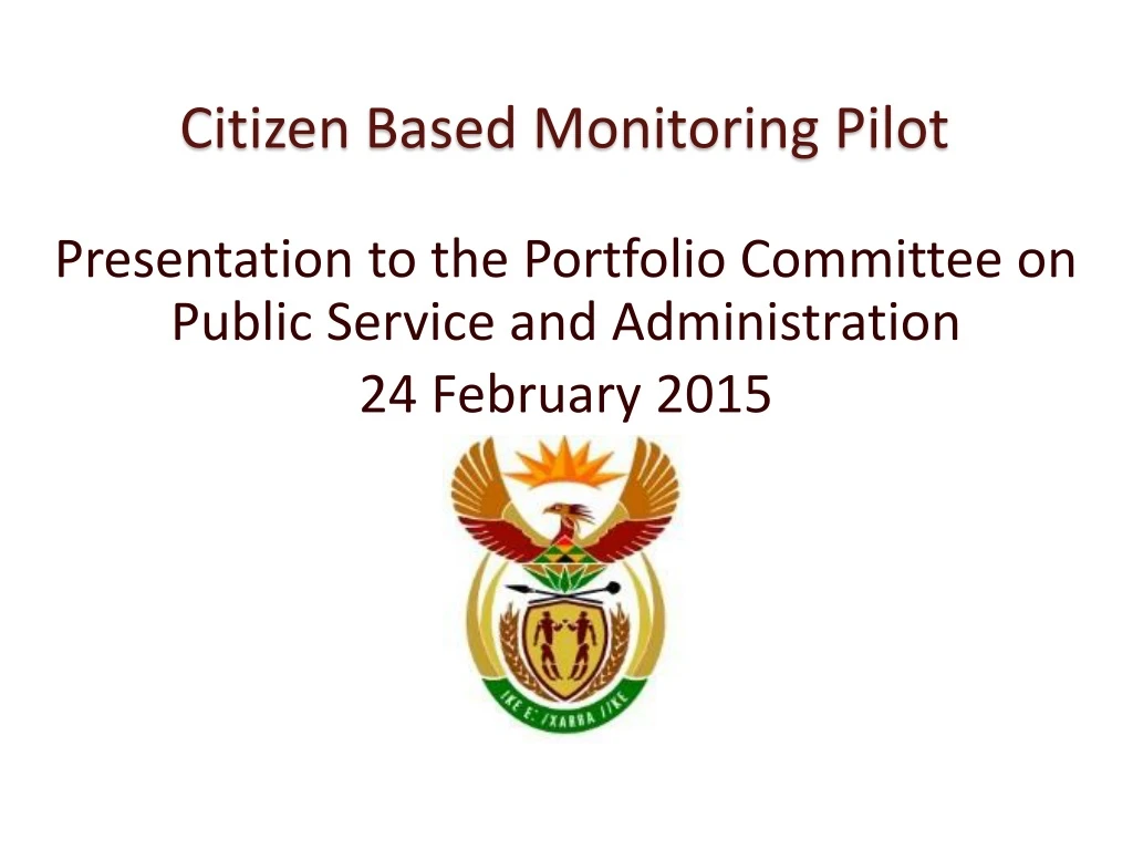 citizen based monitoring pilot