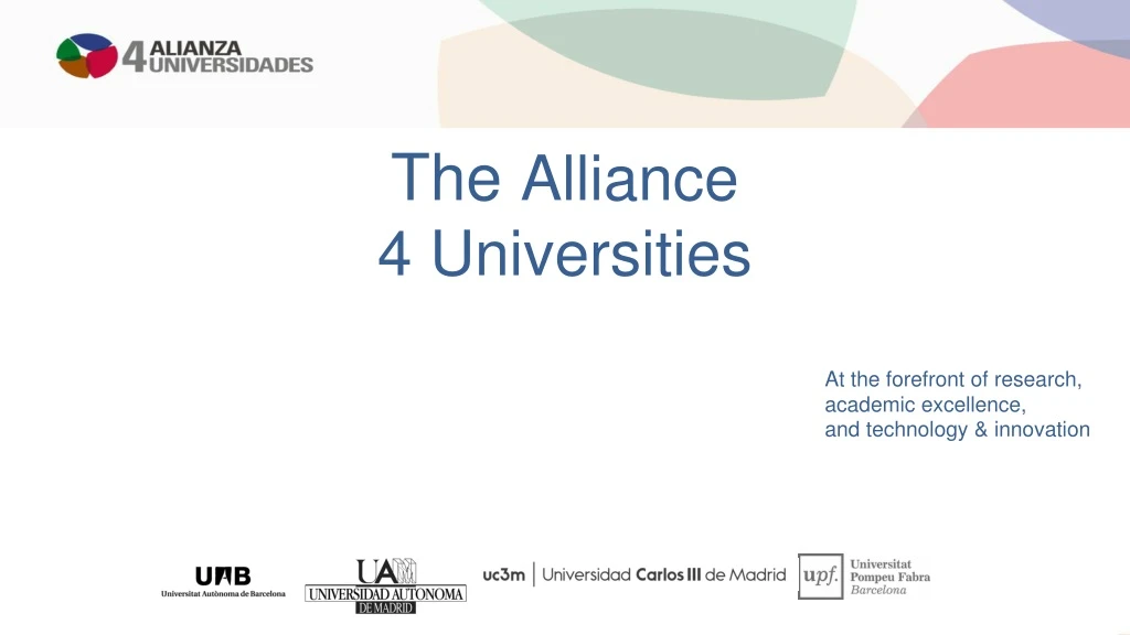 the alliance 4 universities at the forefront