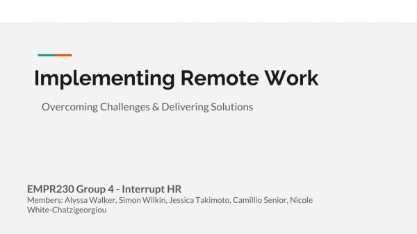 Implementing Remote Work