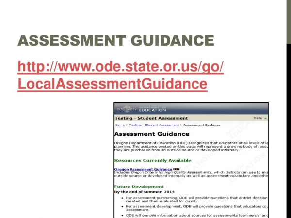 assessment Guidance