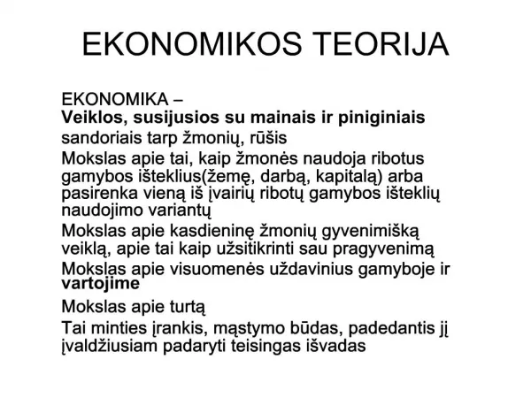 EKONOMIKOS TEORIJA