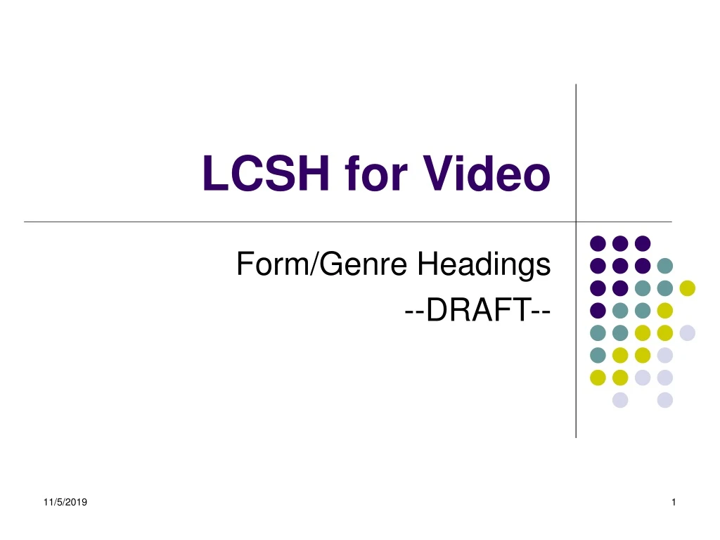 lcsh for video