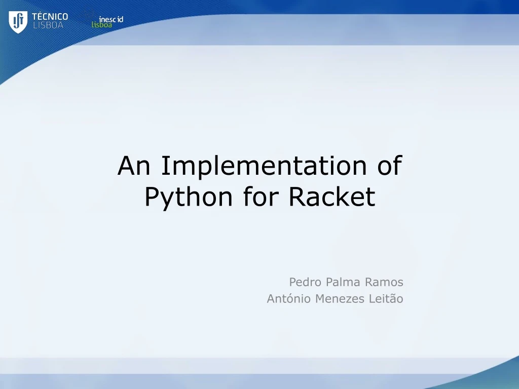 an implementation of python for racket